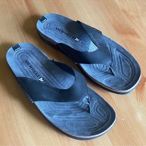 Merrell Move Performance footware leather/suede flip-flop black men's size 11